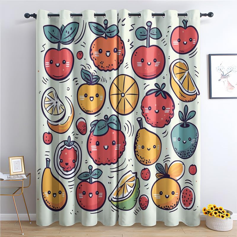 Rideau occultant fruit pour une chambre de fille ou garçon douce et tamisée