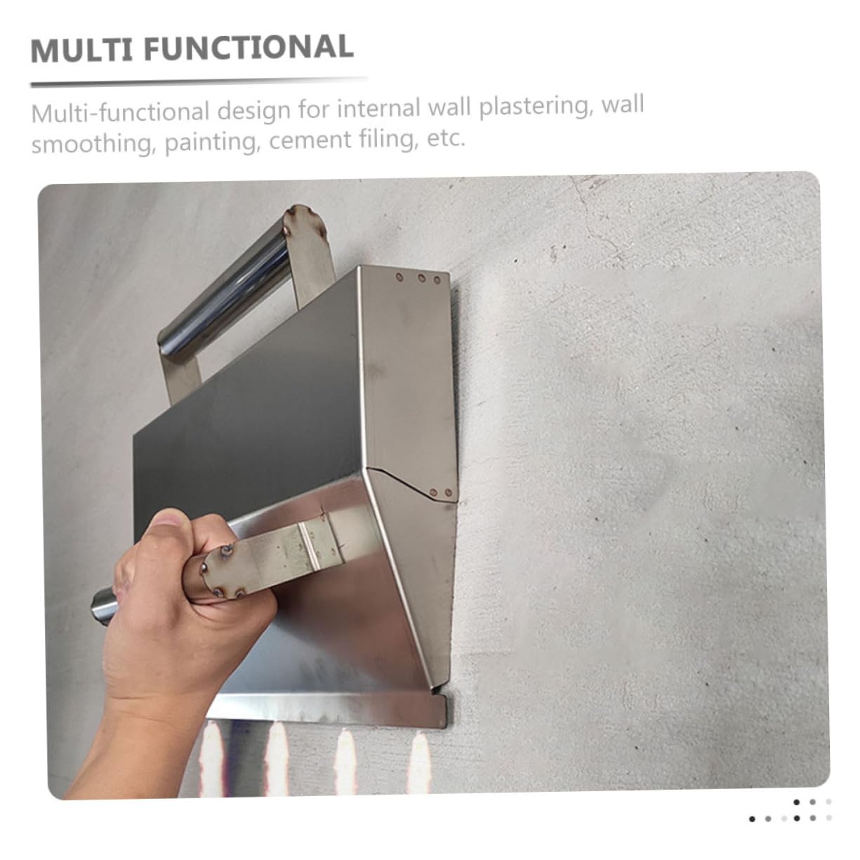 Cazzuola Forma Unica in Acciaio Inox Finitura Murale Argento | Intonaco Interno e Riempimento Cemento, Design Ergonomico, Resistente Agli Urti, Uso Multiplo