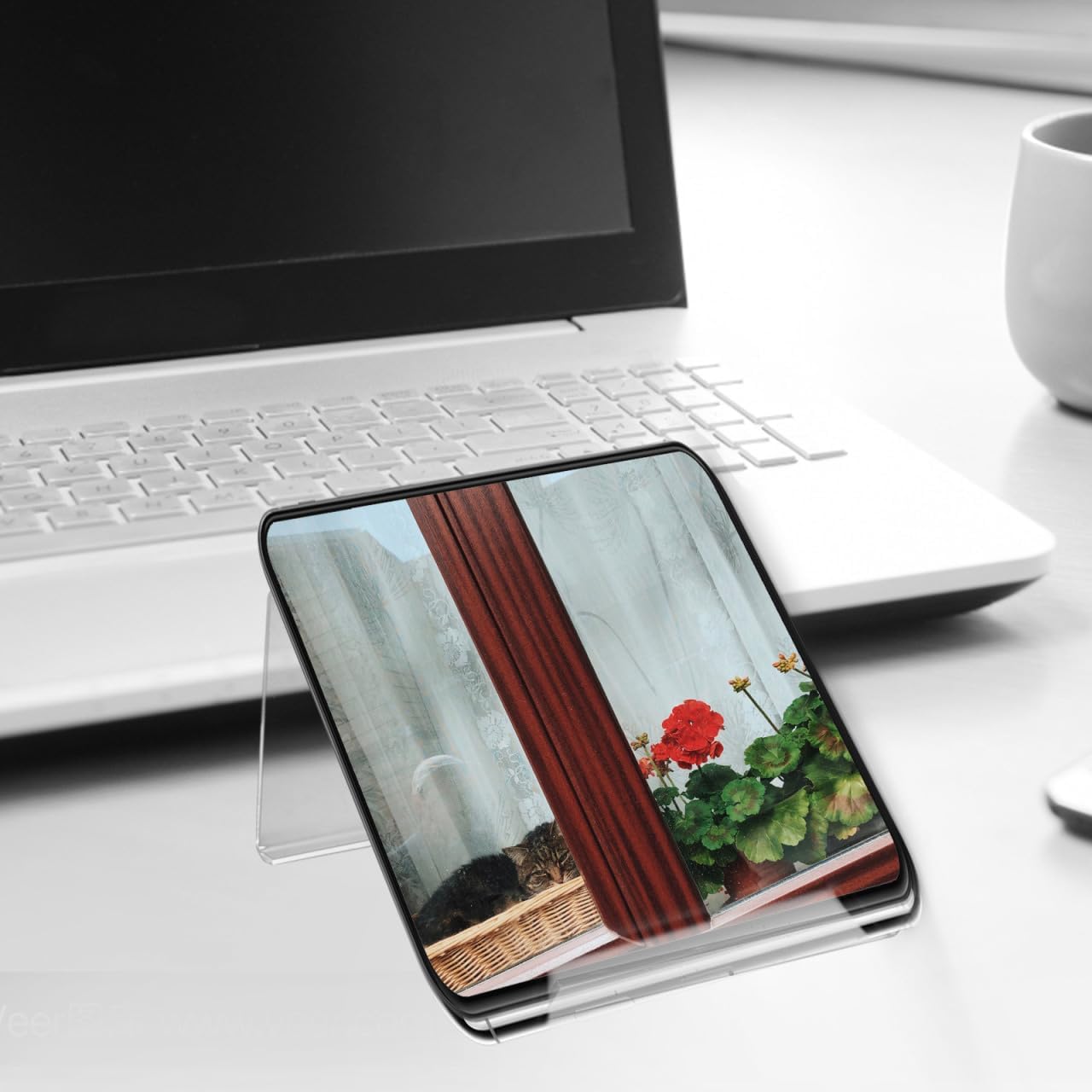 Mipcase Clear Acrylic Tablet Stand: Phone Stand Hands-Free Tablet Holder for Desk Home Office