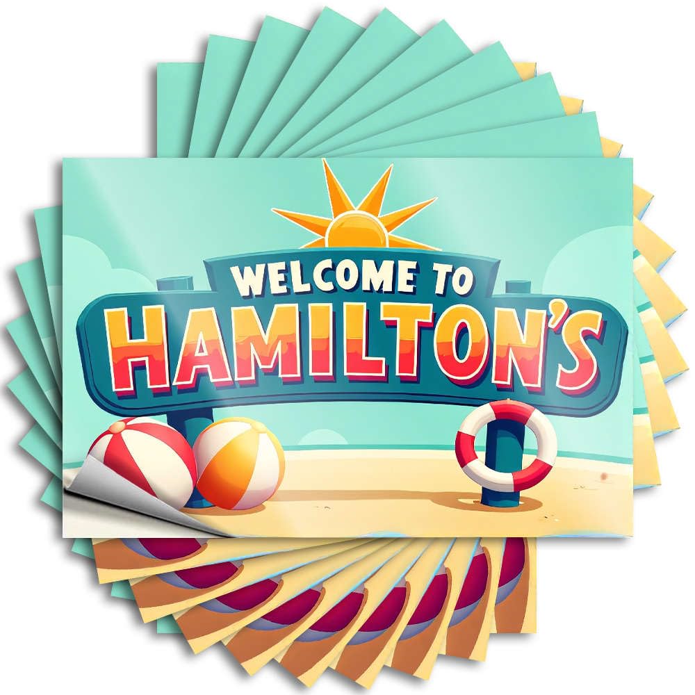 Decal Patio Decor Easy Apply | Welcome to Hamilton's Beach! Feminist Bottle Peel and Stick(6X9CM)