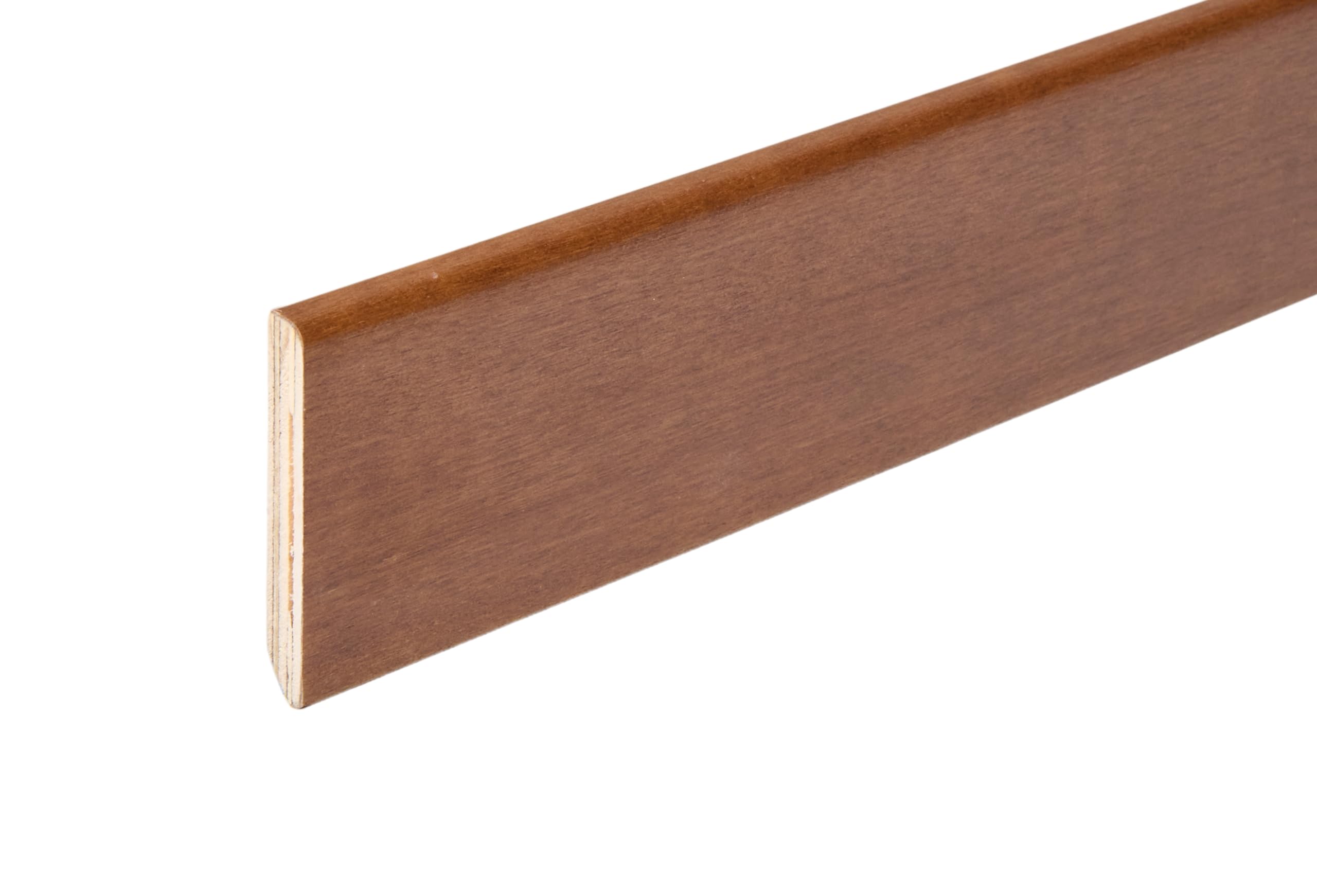 Battiscopa riverstito in legno mm.70x10x2400 confezione pz.5 totale mt. 12,00. Made in Italy (Tinta noce medio)