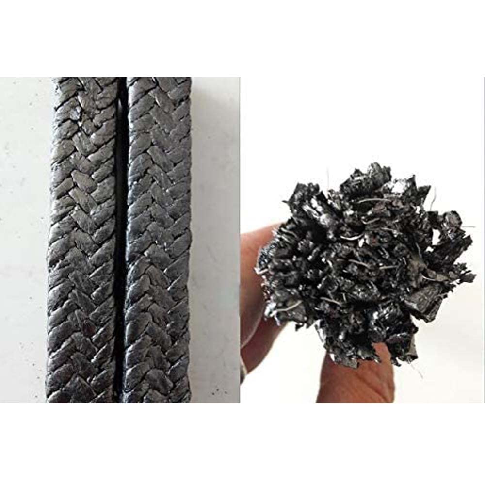 Graphite Packing Flexible Compression Seal 3.2 Ft Shiny Gray for Pump Gland Or Valve Stem Mechanical(12 * 12mm)