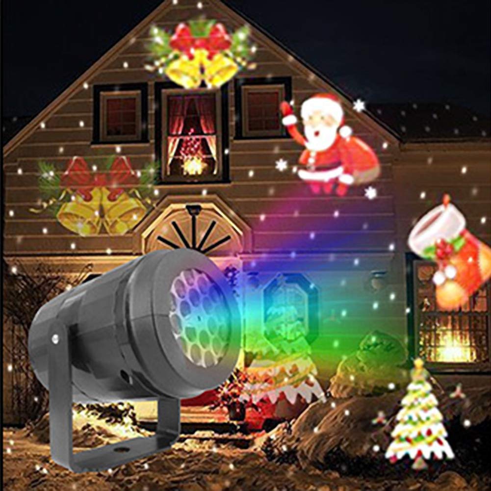 Callenbach Weihnachtsprojektor Lichter und Schneeflockenrotierend für Party und Garten Dekoration