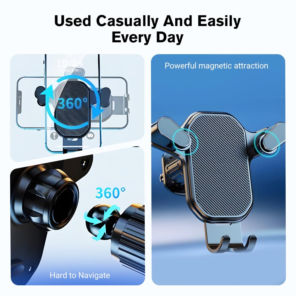 PVZXR Air Vent Car Phone Mount Holder 2026 New Wider Clamp Metal Hook Car Phone Holder Vent Thick — view 6
