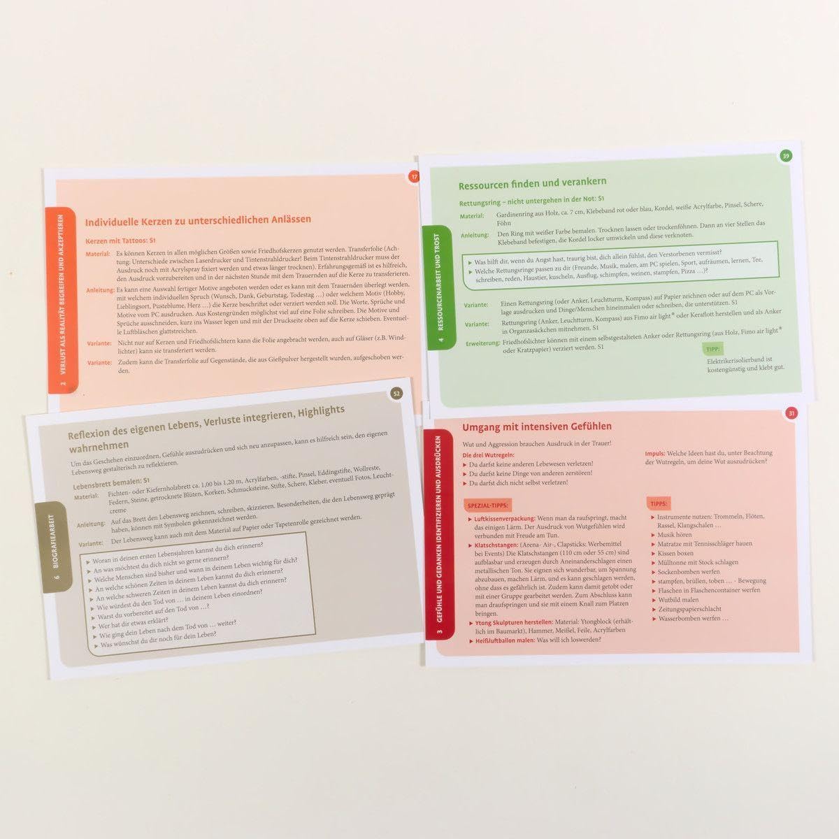 Kreative Trauerarbeit mit Kindern und Jugendlichen: 75 Therapiekarten. Mit 24-seitigem Booklet in hochwertiger Klappkassette, Kartenformat 16,5 x 24 cm (Beltz Therapiekarten)