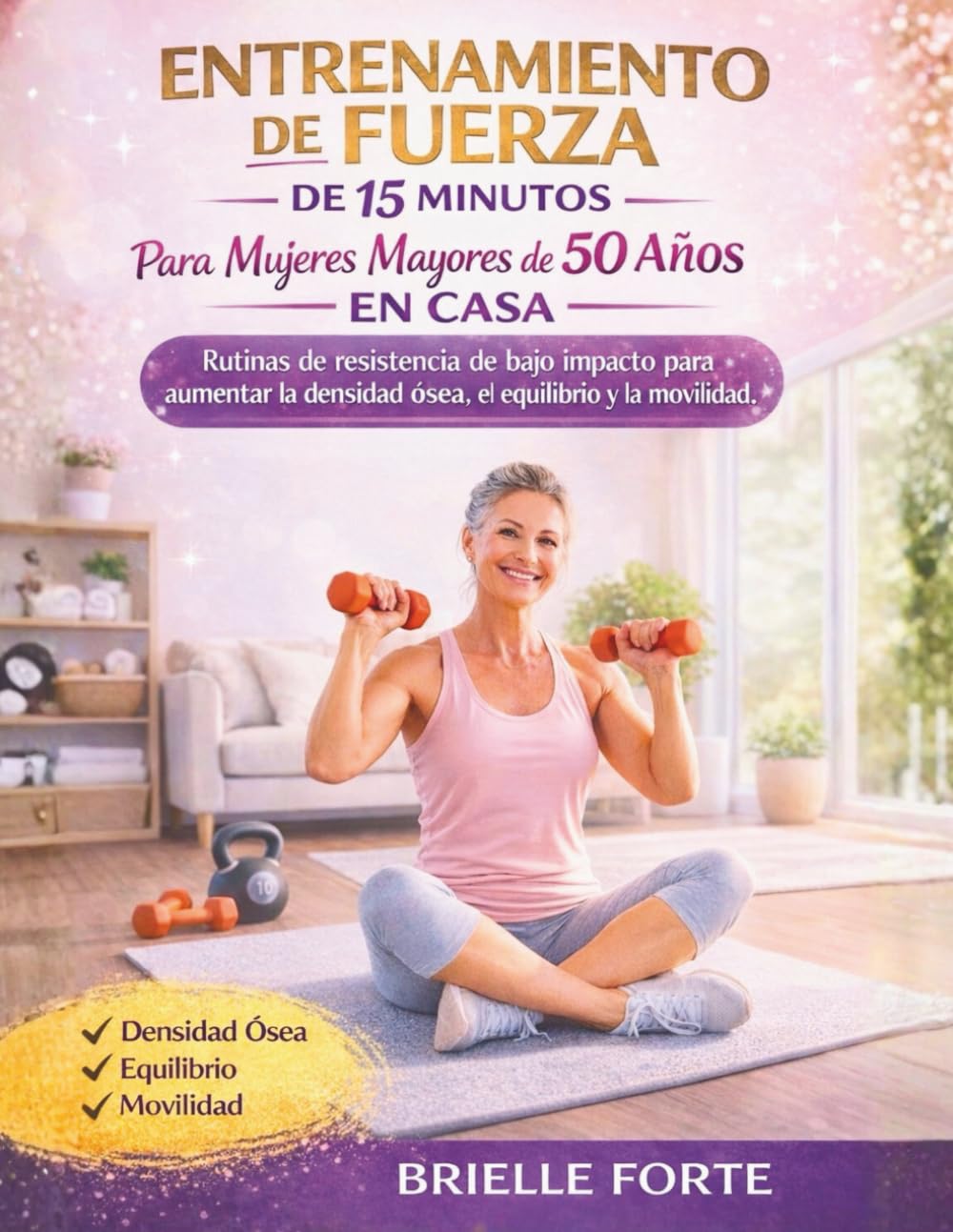 ENTRENAMIENTO DE FUERZA DE 15 MINUTOS PARA MUJERES MAYORES DE 50 AÑOS EN CASA: Rutinas de resistencia de bajo impacto para aumentar la densidad ósea, el equilibrio y la movilidad