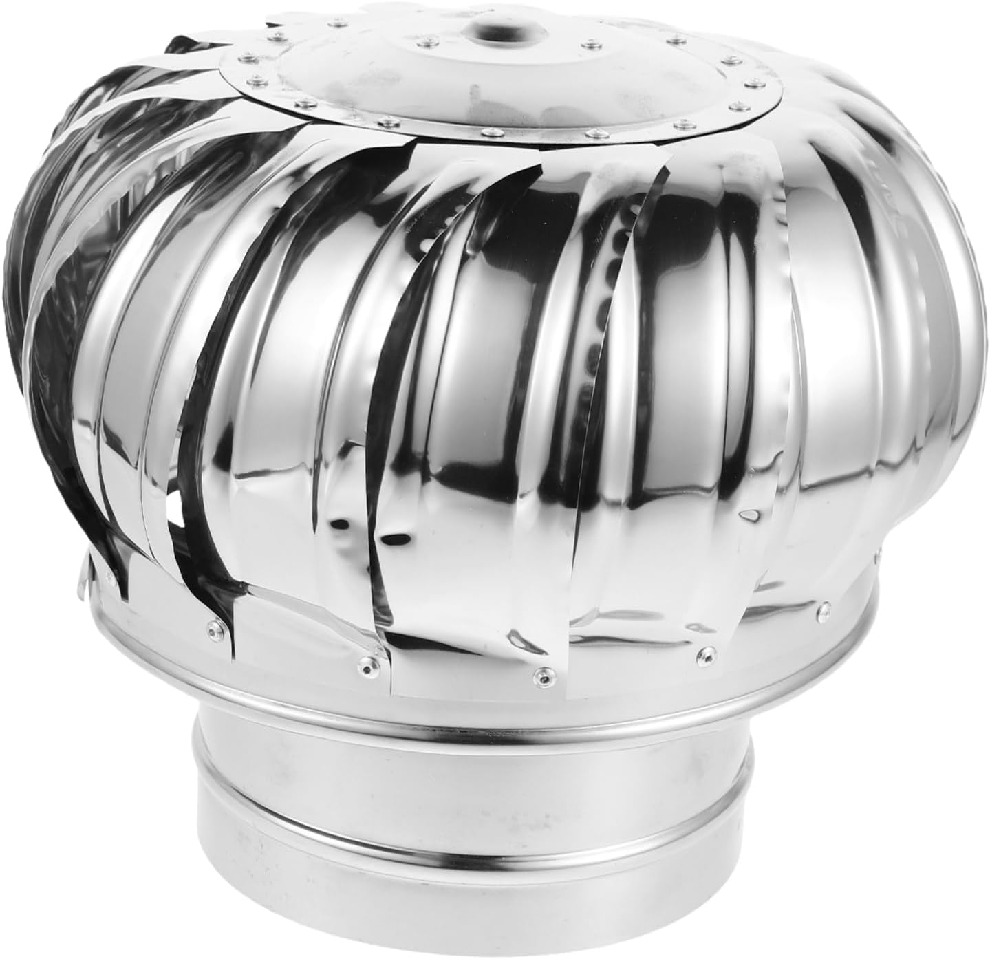 Uonlytech Chimney Vent Hood Rainproof Stainless Steel Roof Cap Efficient Rotating Wind Turbine Air Vent for Roofs and Chimneys Quiet Operation Natural Wind Power