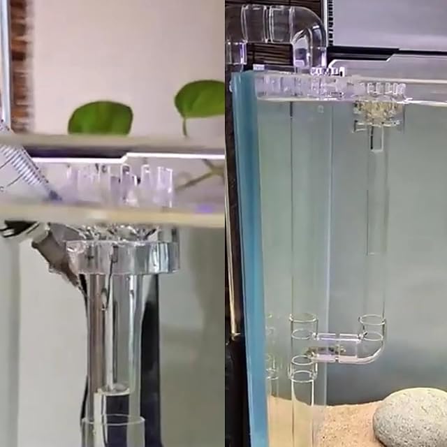 Foto 6 de 6 de Skimmer de acuarios Transparente y Duradero Newwyt con Tubo Transparente Superficie giratoria Salidas de Agua…