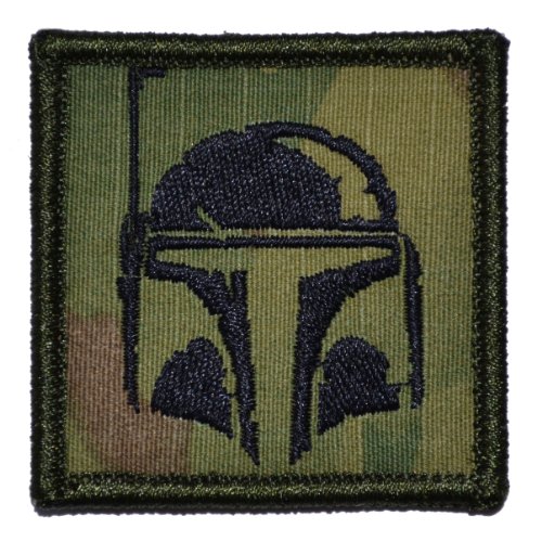 Boba Fett Helmet Bounty Hunter 2x2 Military Patch / Morale Patch - Multiple Colors (Multicam with Black)