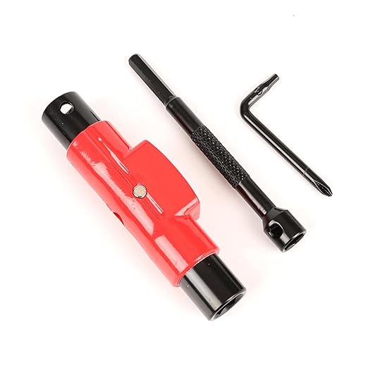 Trendy Retail 5 in 1 Skateboard Wrench T Type Tool Spanner Screwdriver Allen Key Red