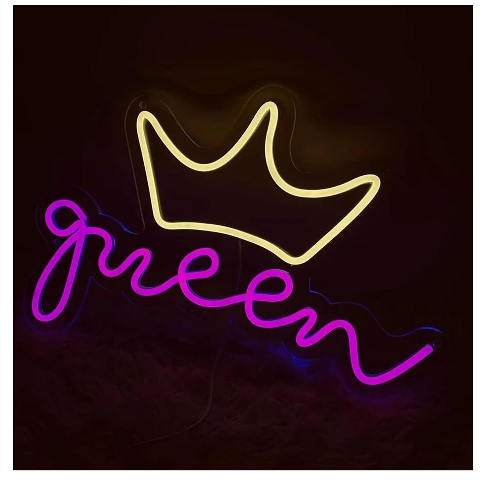 Luz de neón Letrero de neón con letras azules y luz para corona, luces decorativas para fiesta cumpleaños(Neon2)