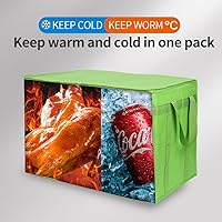 Vista 3 de Bodaon Bolsa aislada para entrega de alimentos y pizza, bolsas de compras reutilizables aisladas para comestibles, bolsas térmicas, paquete de 1