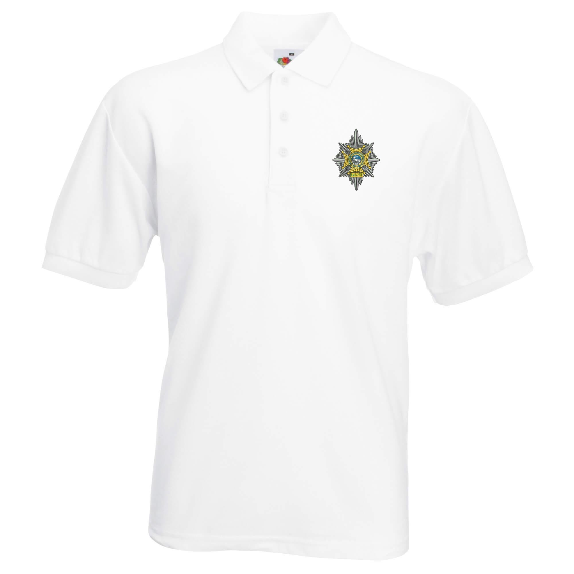 Pineapple Joe's Men's White Worcestershire And Sherwood Foresters Regit Embroidered Polo - Medium