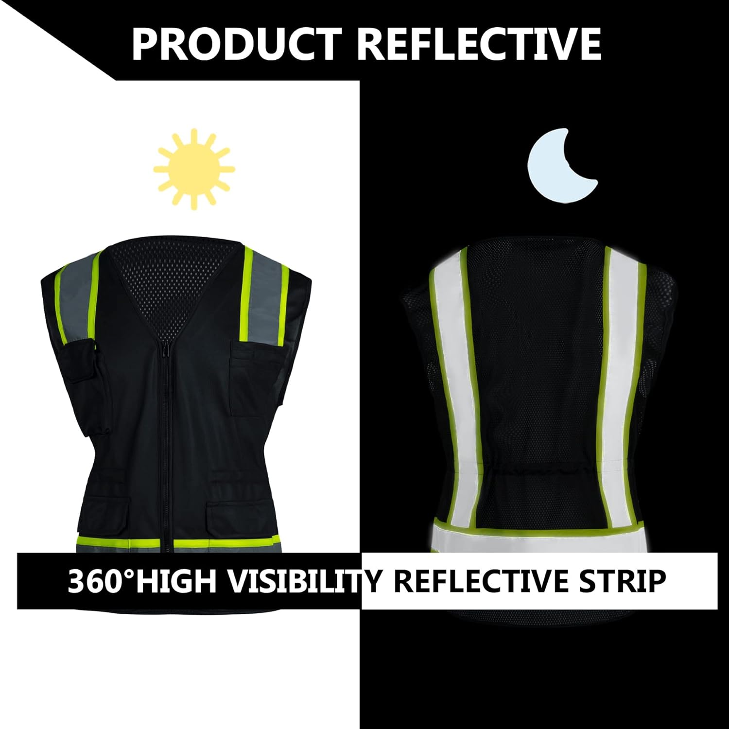 FONIRRA Hi Vis Safety Vest for Women Reflective ANSI Class 2 High Visibility Work Construction Short Sleeve - Image 6