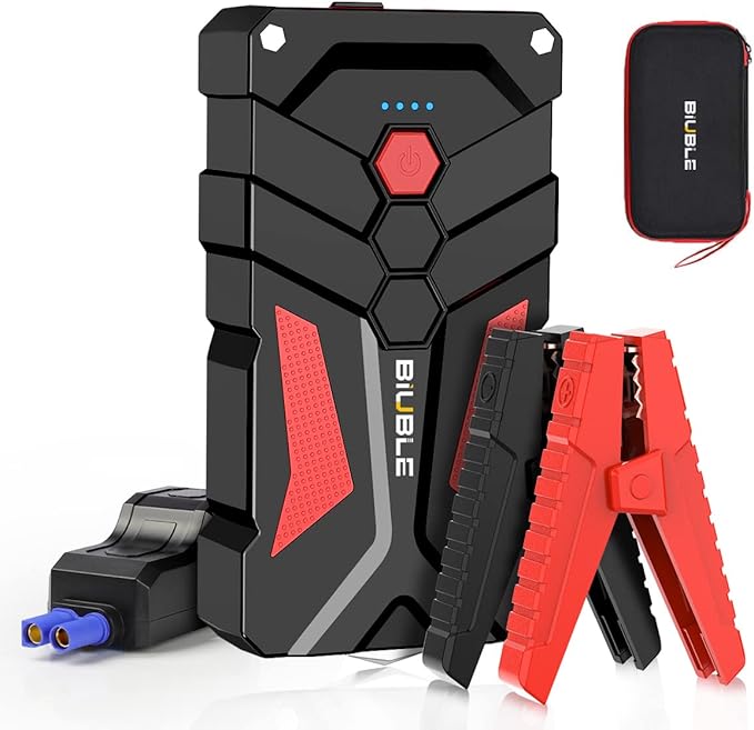 Avviatore Batteria Auto BIUBLE 3000A - Portatile, Per Auto Fino A 7.0L Benzina/5.5L Diesel, Power Bank, Torcia LED