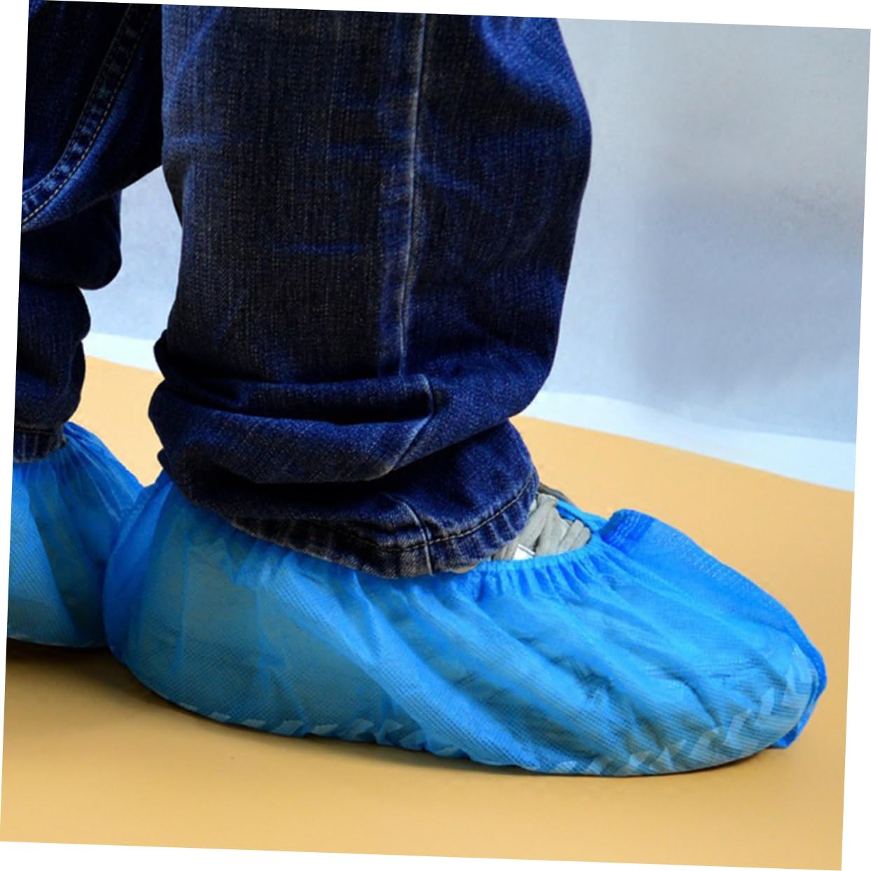 100pièces Couvre-chaussures Non Tissés Antidérapants Pour Maison Protection Boue Pluie Et Fondue Lot De Bleus