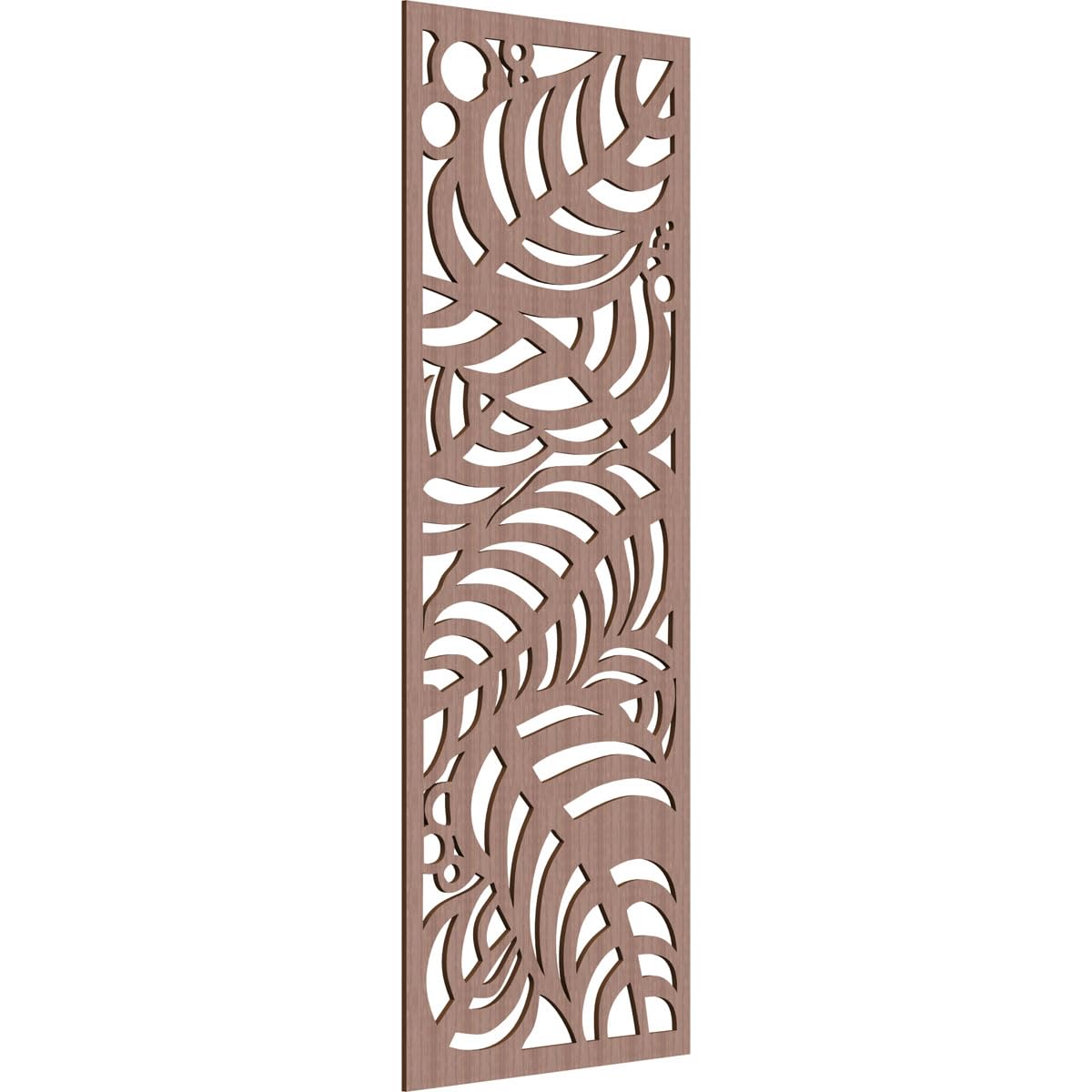 31 3/8"W x 79 3/8"H x 3/8"T Mills Decorative Fretwork Wood Wall Panels, Walnut