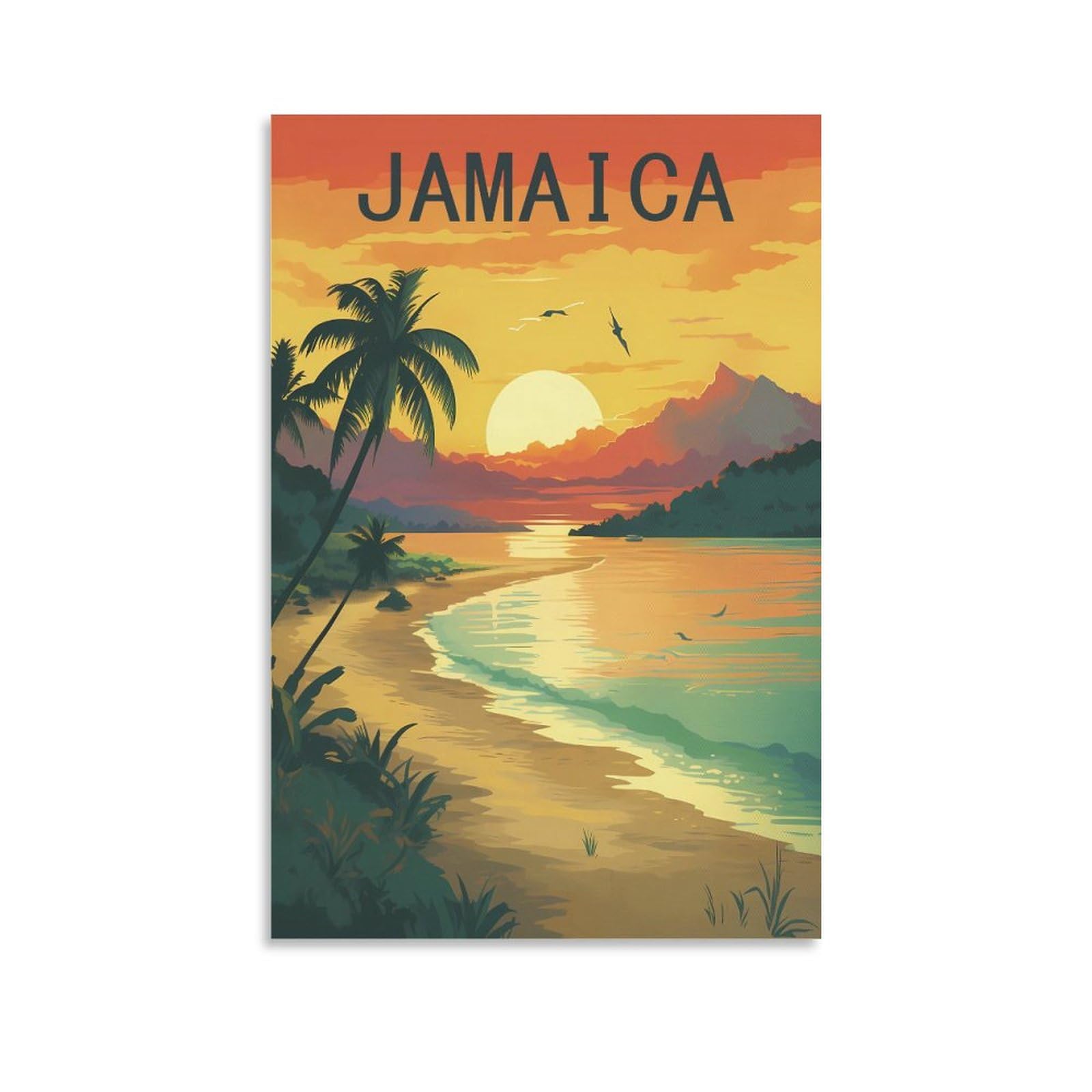 KmoNo Jamaica Vintage Travel Posters 12x18inch(30x45cm) Poster Decor Painting Canvas Wall Art Living Room Poster Bedroom