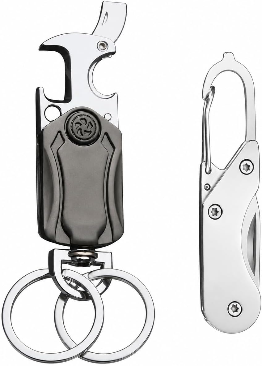 Multitool Keychain with Mini Folding Knife Set, Car Keychain for Men Women