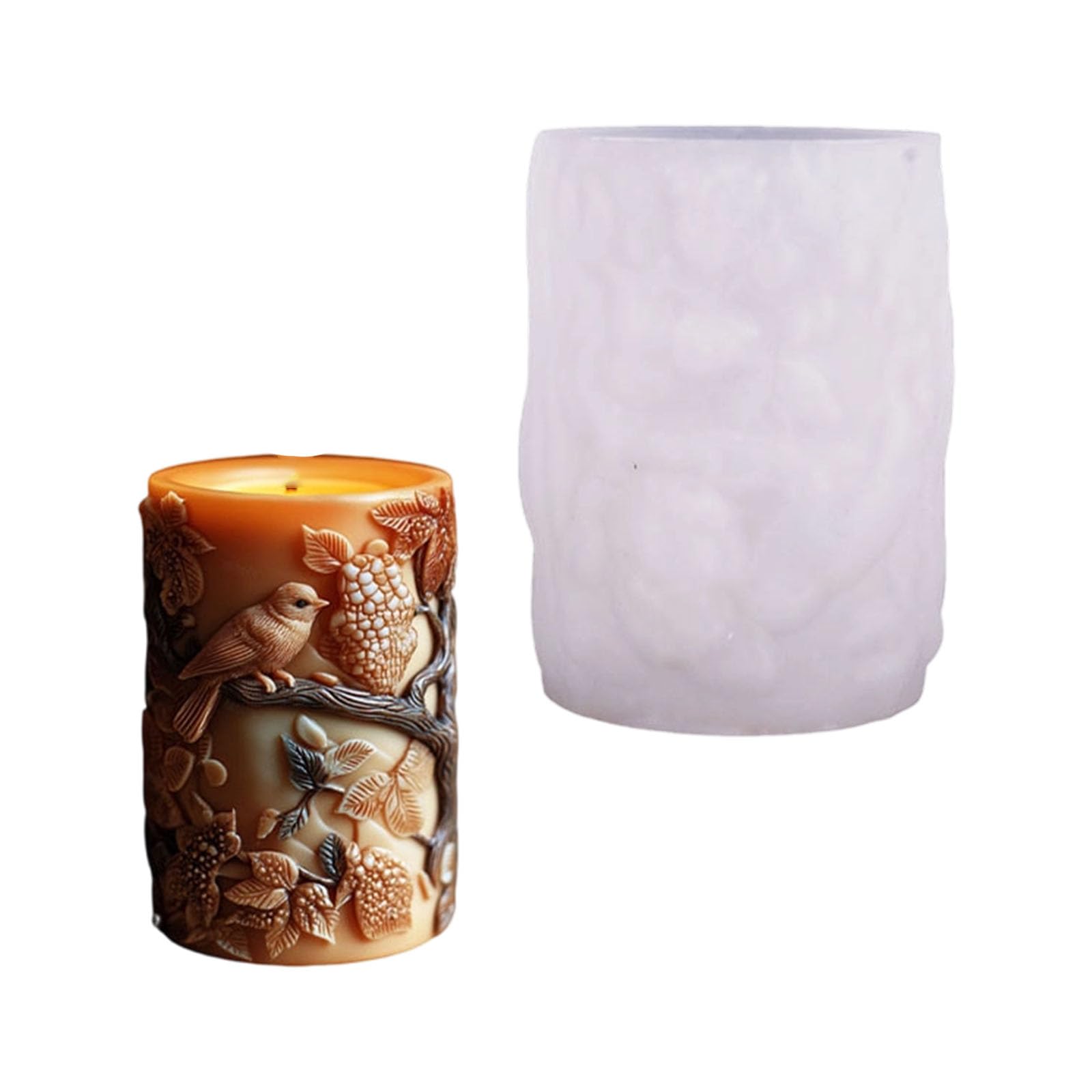 Mekalero Bird Cylinder Silicone Molds Cylindrical Silicone for Making Soap Chocolate Cake BakingHandmade Resin Craft Artistic Maker