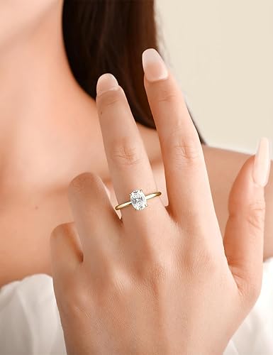 Miniatura 3 de Elspeth 925 Sterling Silver Engagement Ring for Women OvalRadiantPearPrincessRoundCut Cubic Zirconia Promise Ring Size 4-10