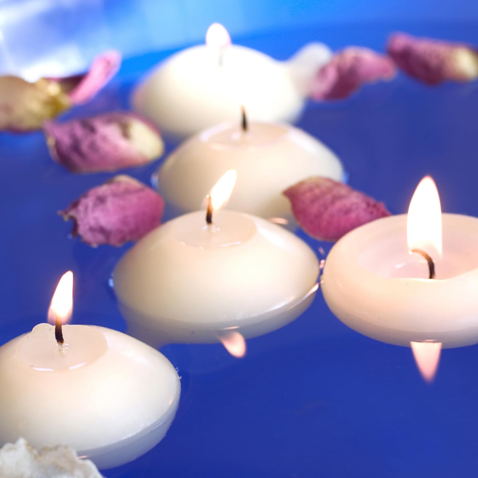 Candele galleggianti bianche, piccole candele per laghetto e piscina, in cera naturale, durata pulita, per matrimoni, feste, cene romantiche e San Valentino