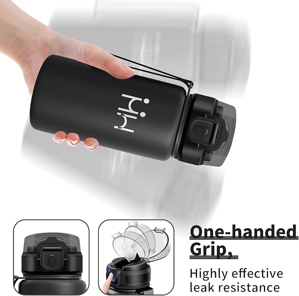 Gourde Inox 500ml, Gourde Isotherme avec Paille, Étanche et sans BPA, Double Paroi Isolante, Légère et Résistante, Bouteille D'eau pour l'École, le Camping, Randonnée - 5