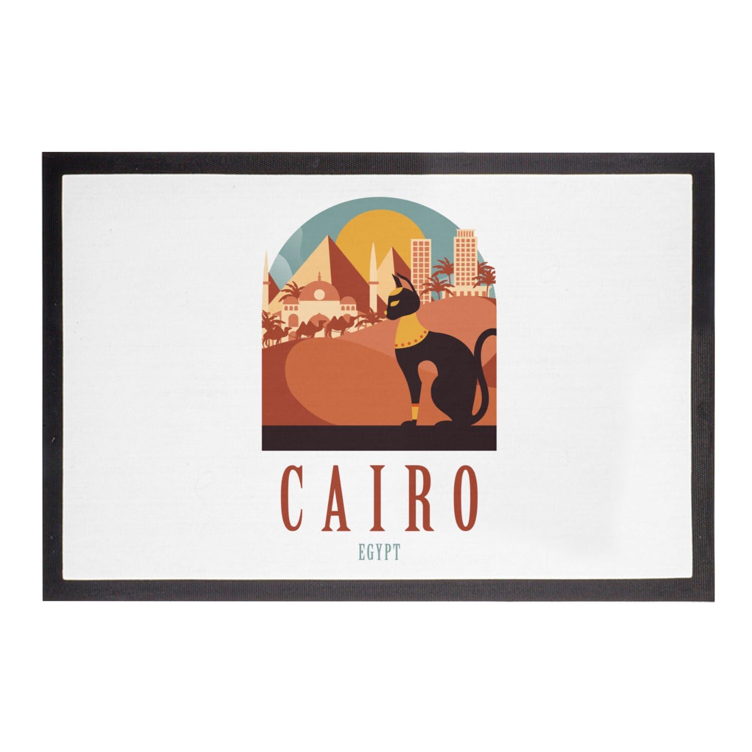 Tapis Egypte Chat Pyramide pour décoration entrée maison