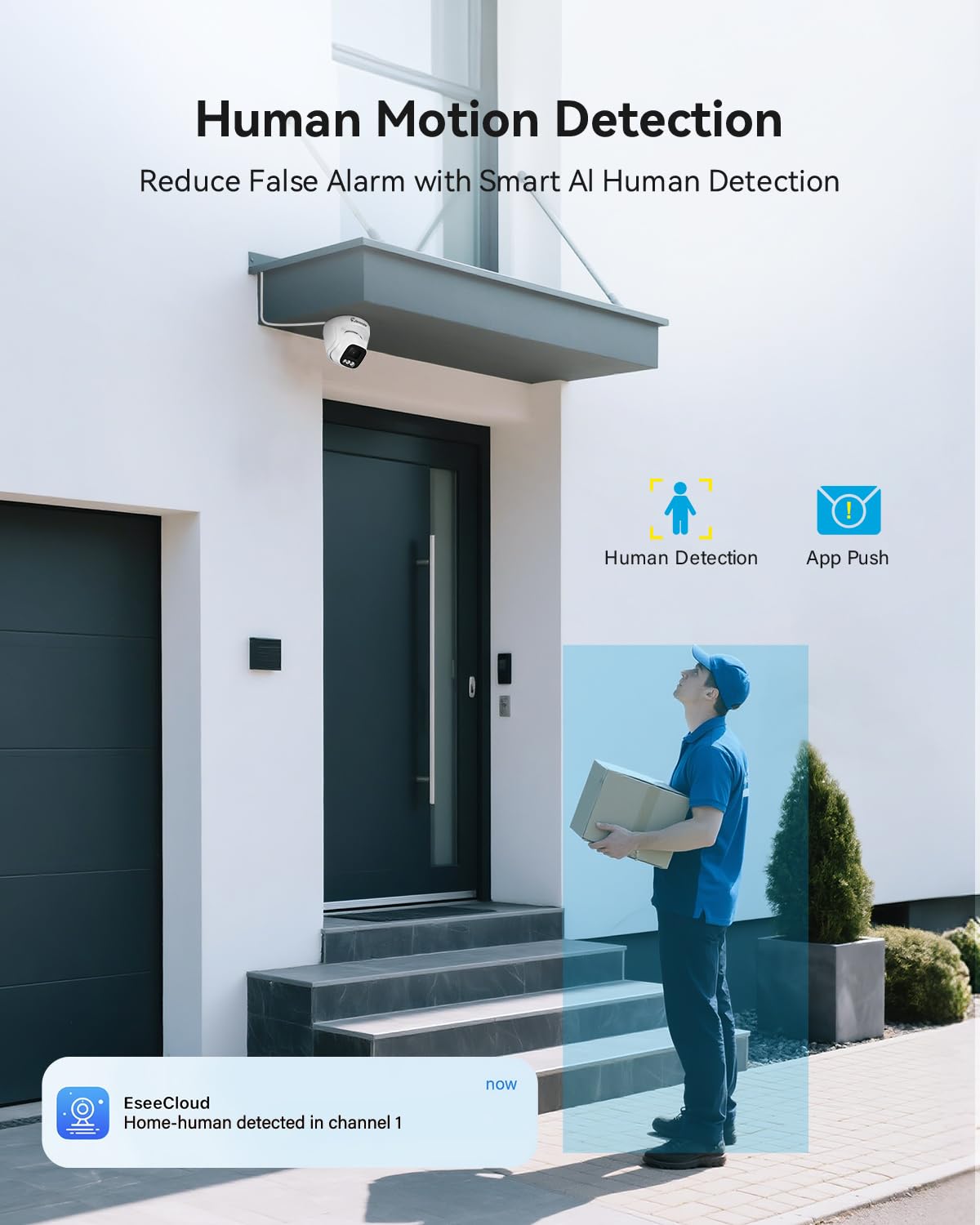 Jennov 5MP Cámara Vigilancia WiFi Exterior Seguimiento Automático Grabación 24/7