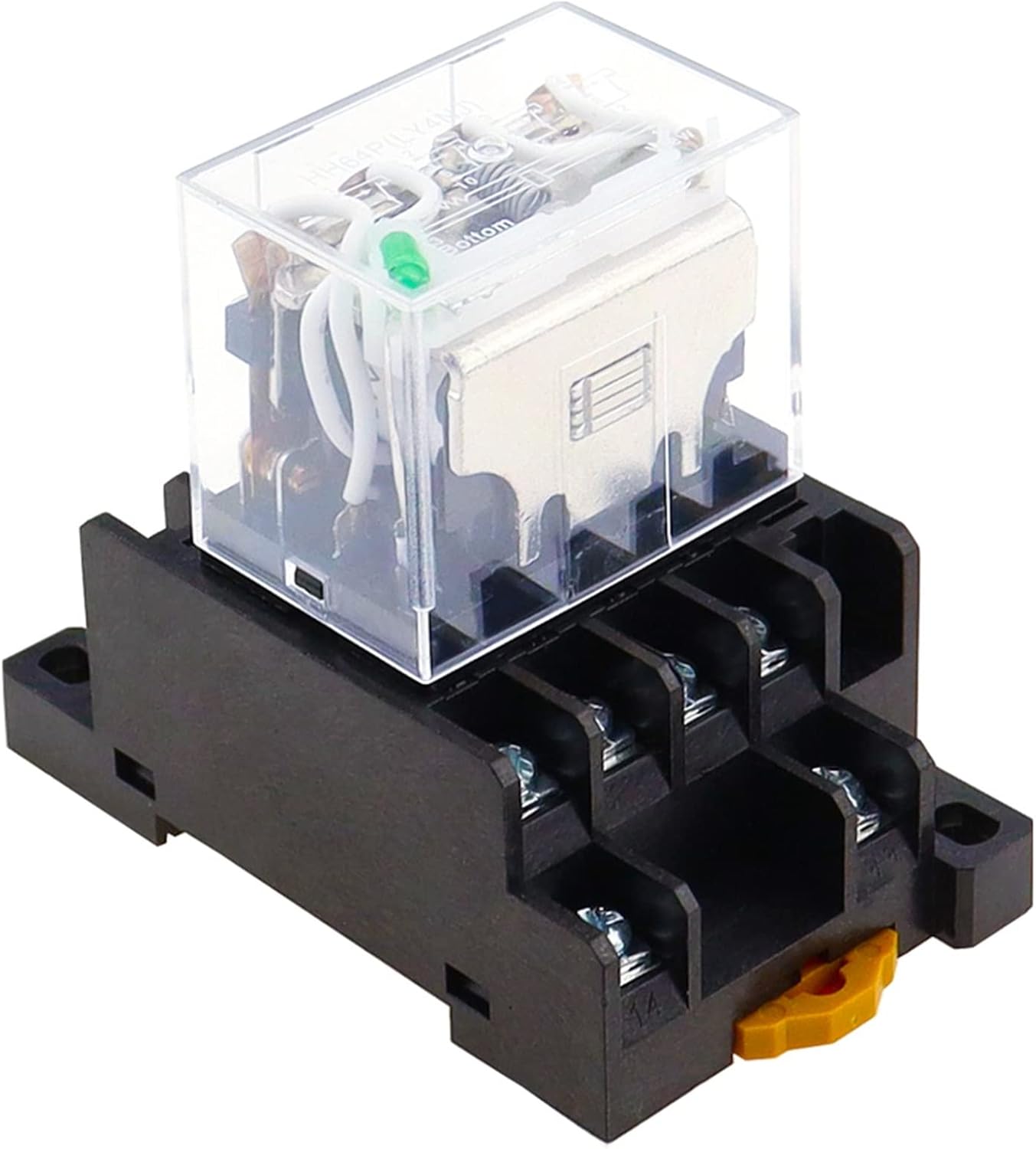 10Set LY4NJ HH64P AC 110V 220V DC 12V 24V 14PIN 10A Silver Contact Power Relay Coil 4PDT with Socket Base LY3NJ HH62P LY2NJ(DC12V)