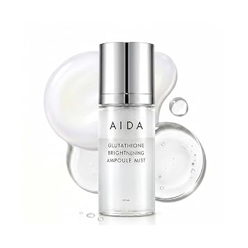 AIDA Glutathione Brightening Glow Facial Cream Dual Layer Formula Hydrating Facial Spray, Wrinkle Care Ampoule Mist, 1-Second Quick Care Mist, Korean skin care,2.00 fl oz
