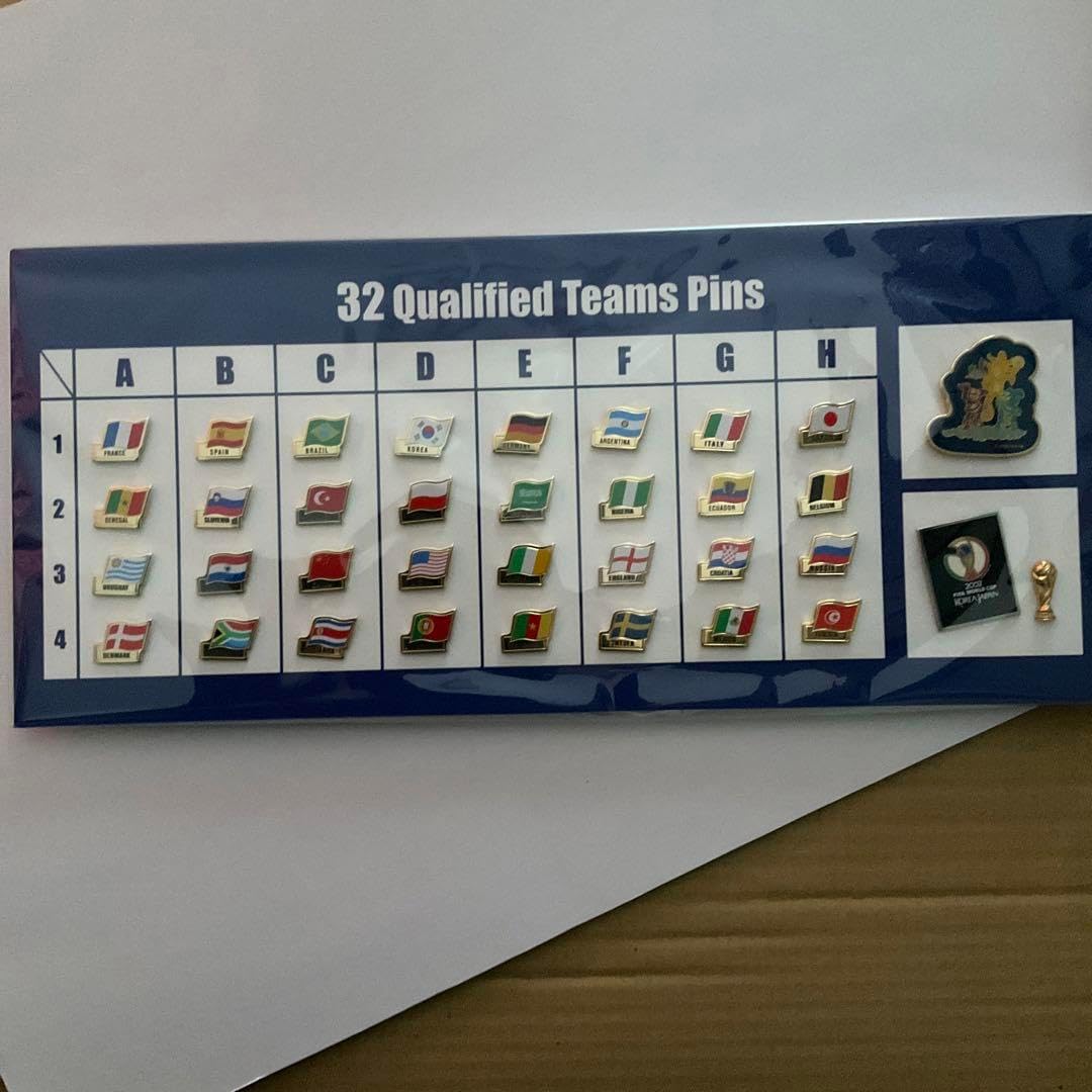 2002年ワールドカッブ公認グッズ トーナメントピンズ・タペストリー