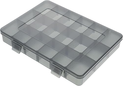 Gatuida Caja organizadora de almacenamiento de plástico con tapa transparente, caja de almacenamiento portátil para herramientas y piezas con