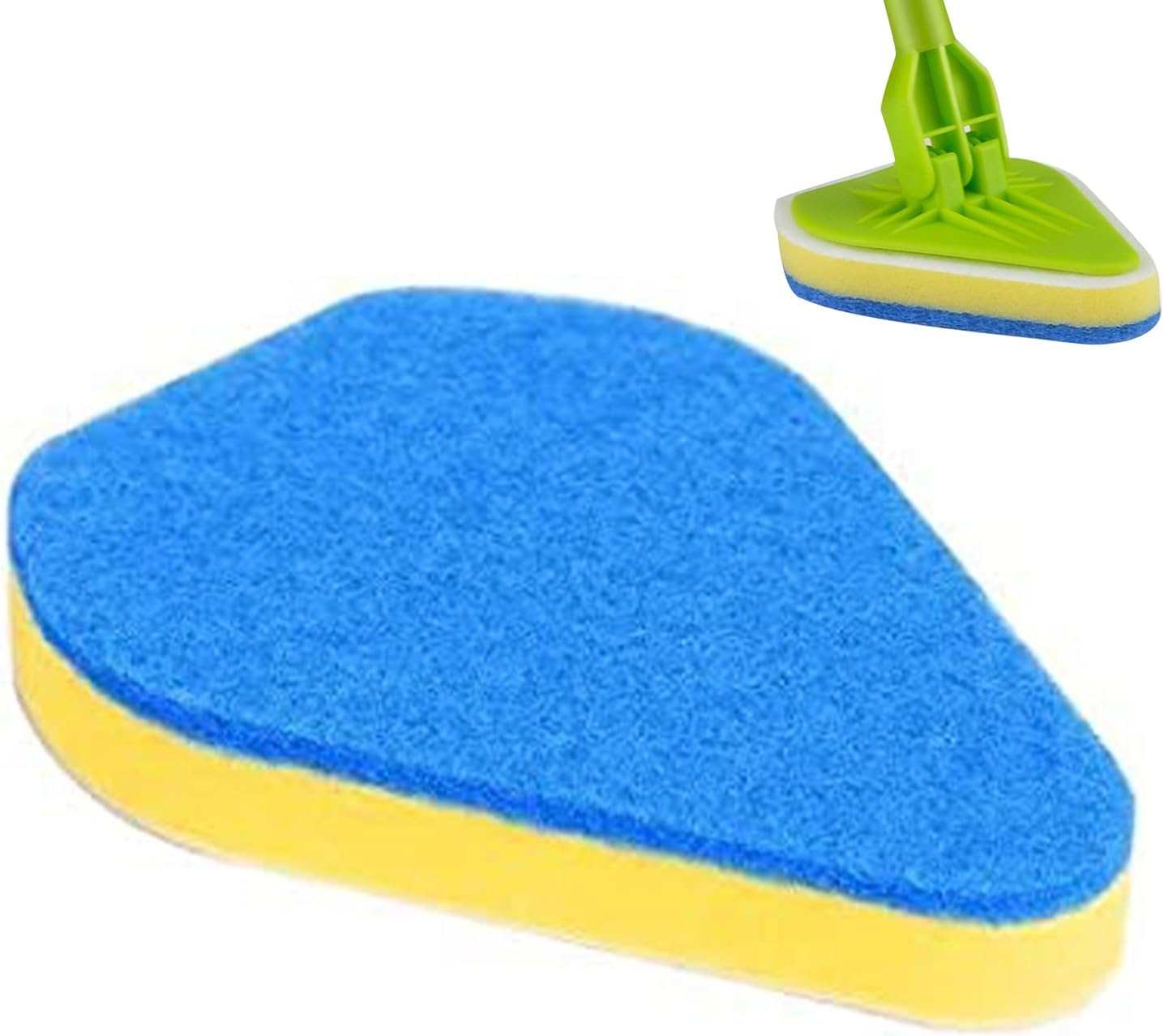 Fregadora de baño, fregadora para limpieza, limpiador de azulejos extensible 2 en 1 con cabezal ajustable, esponja de cepillo limpio extraíble para zócalos, baño, bañera o pared del piso