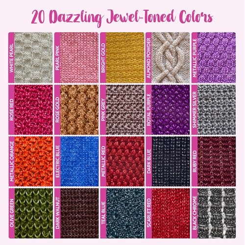 Retro-Glam Metallic Yarn for Crocheting, 4-Pack (1280Yds / 400G), Free Patterns - Sparkle Yarn for Knitting - 3 DK Light Worsted Weight - Royal Purple by KnitPal - Image 7