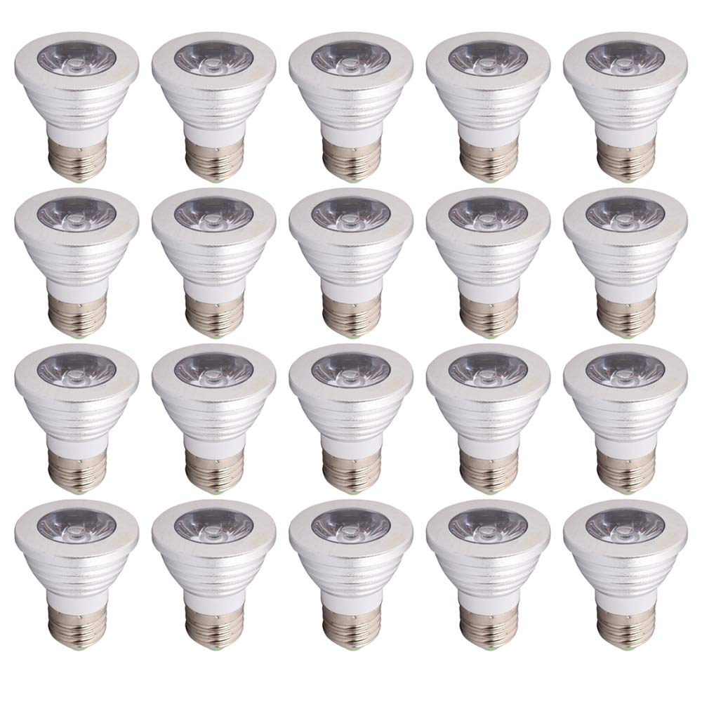 Mengjay® 20X E27 RGB 3W R63 LED ampoule à réflecteur BR20, RGB 12 couleurs + blanc froid 6000K changement de couleur lumière d'ambiance fonction d'éclairage décoratif intelligent