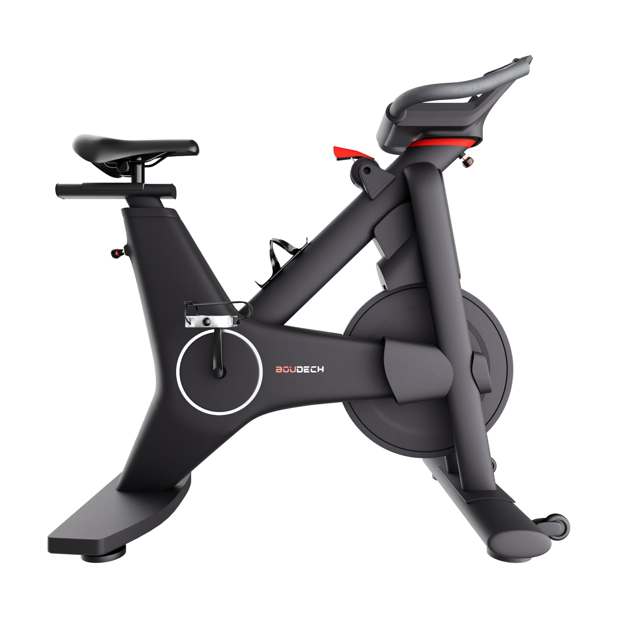 Boudech Aliena 2400 - Spin Bike Cyclette da Corsa con Volano 24 Kg Resistenza Elettrica con Display e Porta Tablet Nera