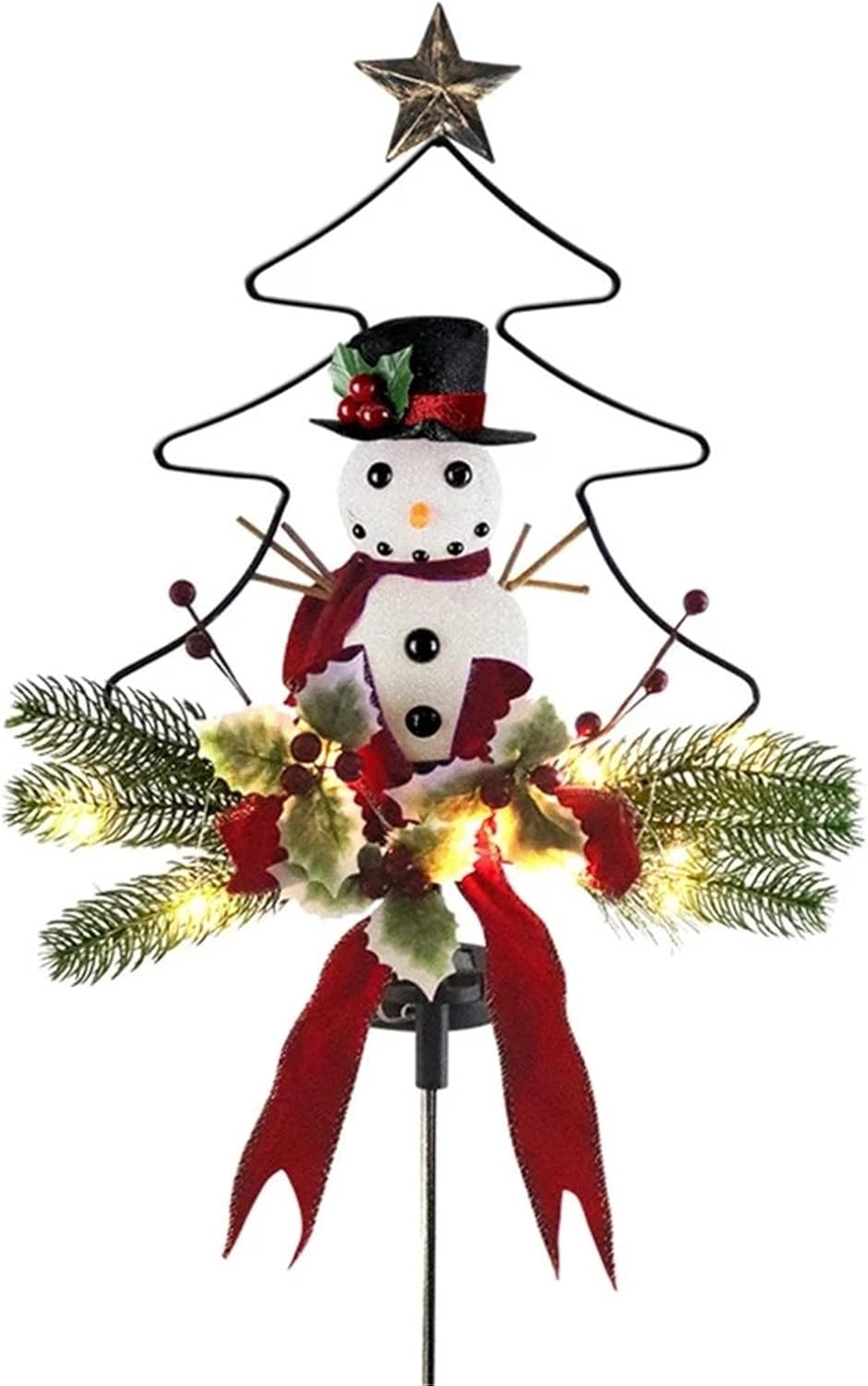 ソーラーライト 屋外 太陽 導いたハードウェアスノーマン挿入花ランプガーデン 玄関 庭 駐車場 防犯対策 (色 : Multi-co