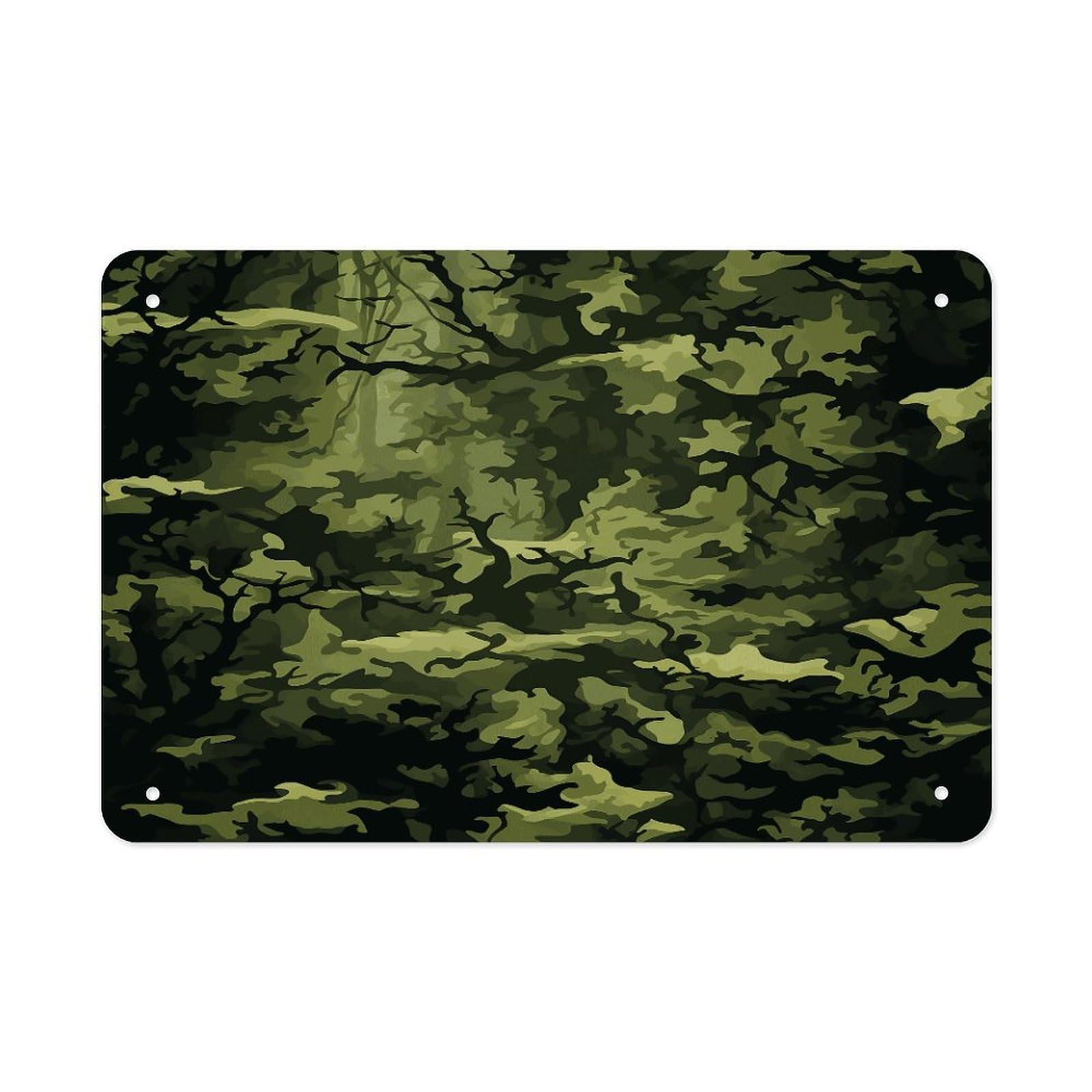 Fekiloot Style Camo Woodland Camoflage Metal Signs Wall Art Tin Sign