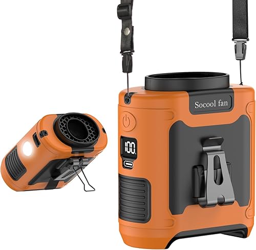 Miniatura 19 de Socool Ventilador de cintura portátil de 10000mAh con clip en cinturón portátil, ventilador personal recargable operado con batería con 5