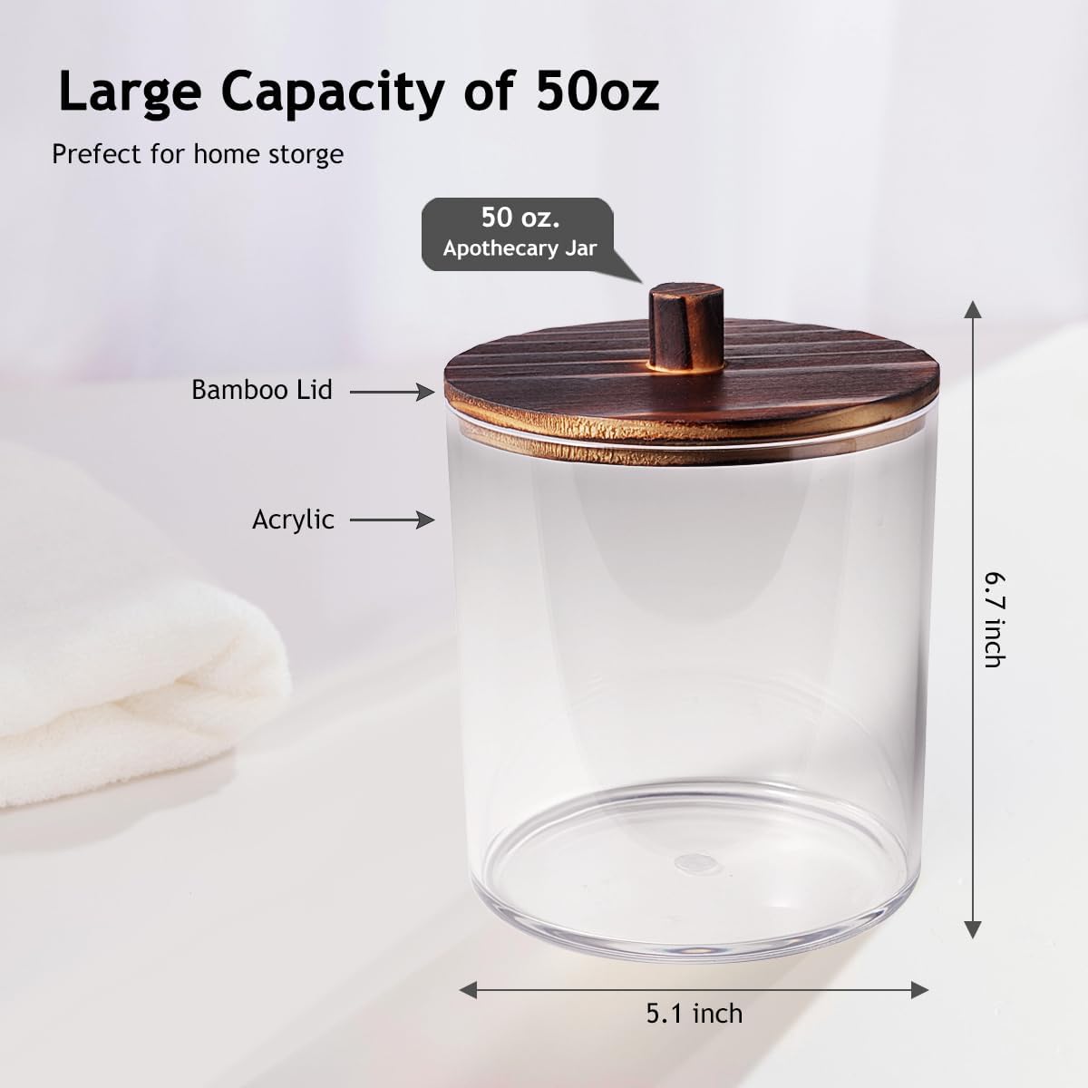 SheeChung 50オンス Lサイズ 薬剤師ジャー 茶色の蓋付き 3個パック