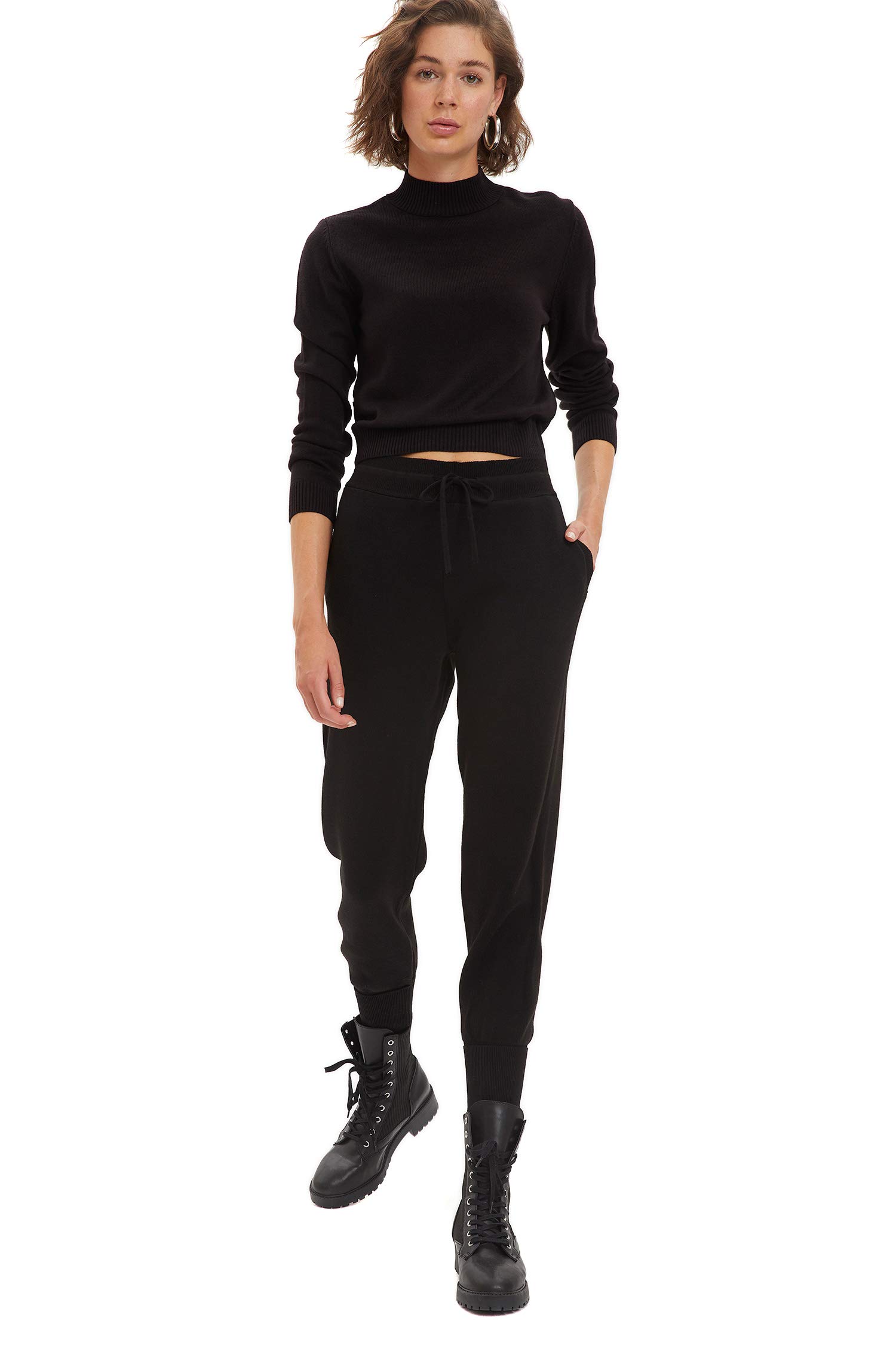 Beli Bağcıklı Relax Fit Triko Jogger Pantolon
