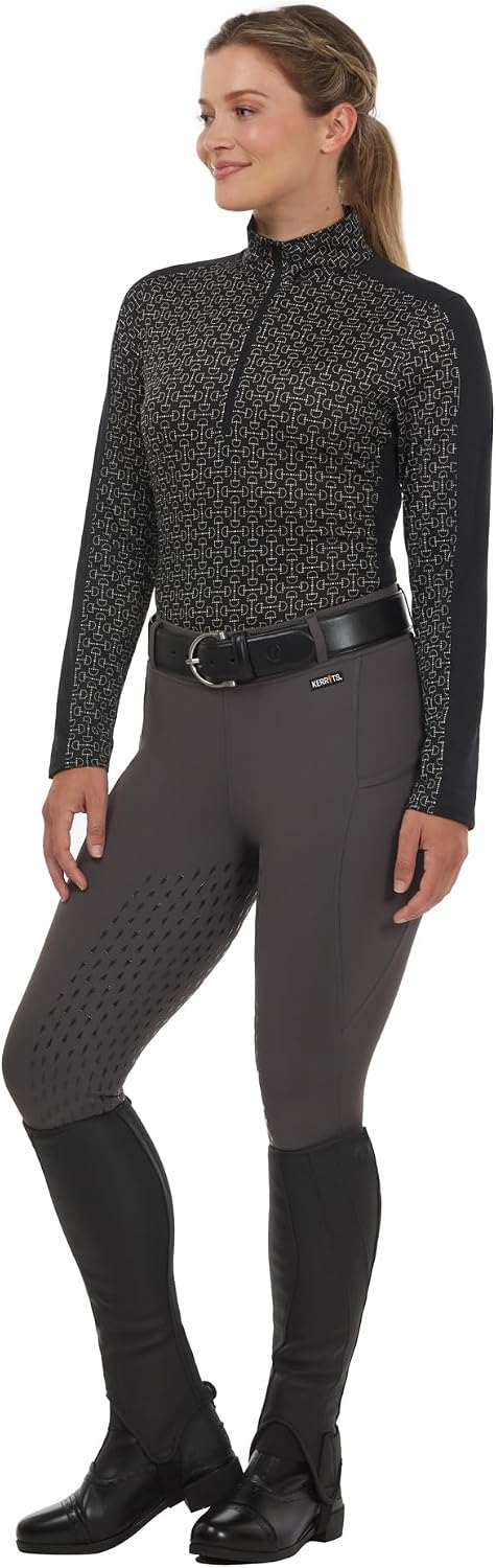 Kerrits Women's Breeze Ice Fil Long Sleeve Horse Riding Shirt – Light, Cooling Equestrian Summer Top, UPF 30 Sun Protection