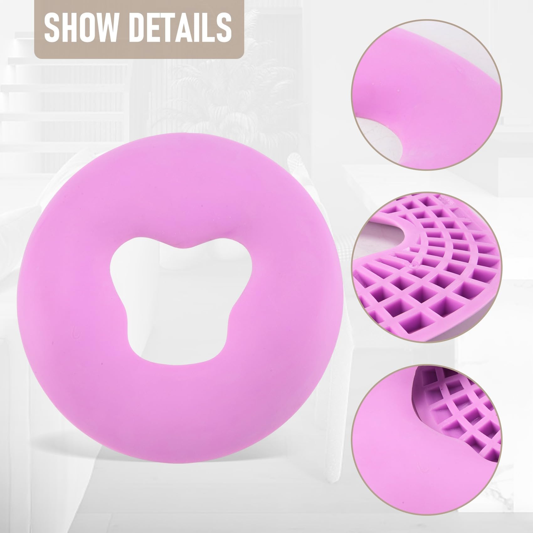 Jevina Almohada de silicona para la cara de cuna, cojín de masaje púrpura para de belleza, diseño antideslizante, duradero