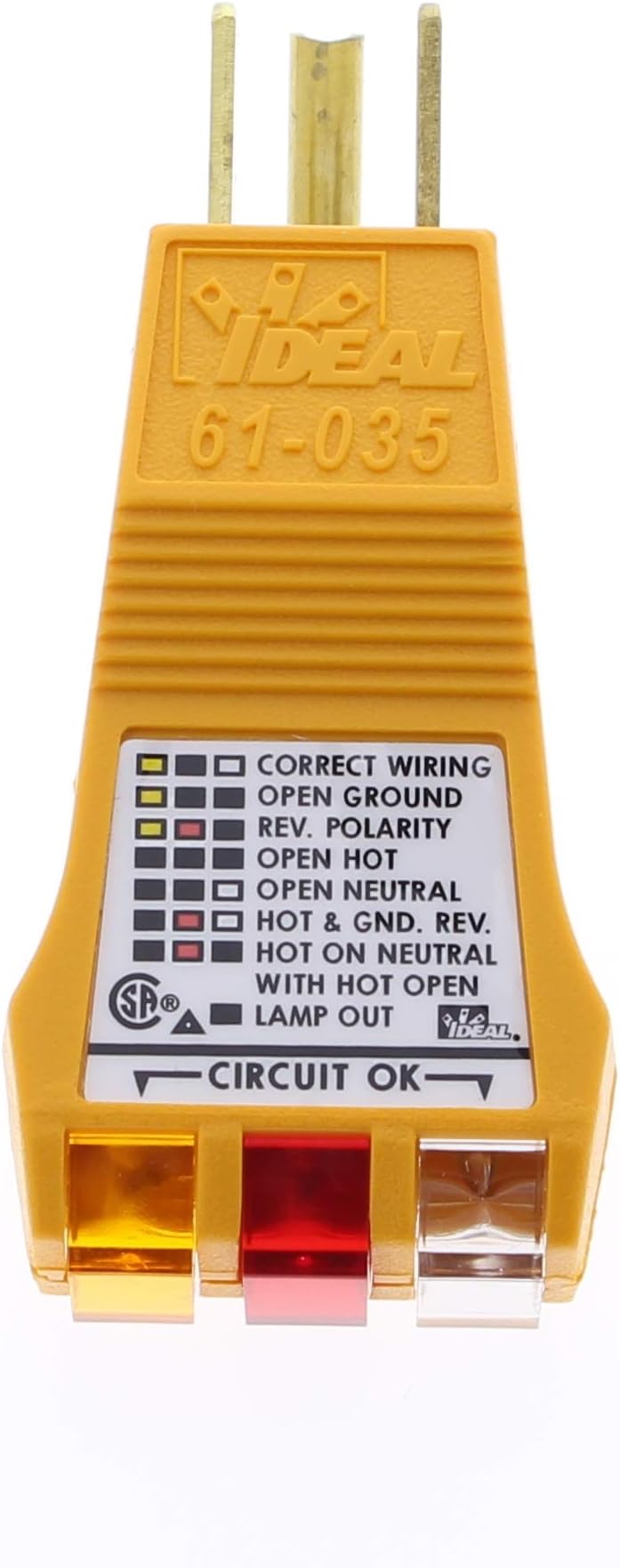 IDEAL INDUSTRIES INC. 61-035 E-Z Check Receptacle Tester, 120VAC