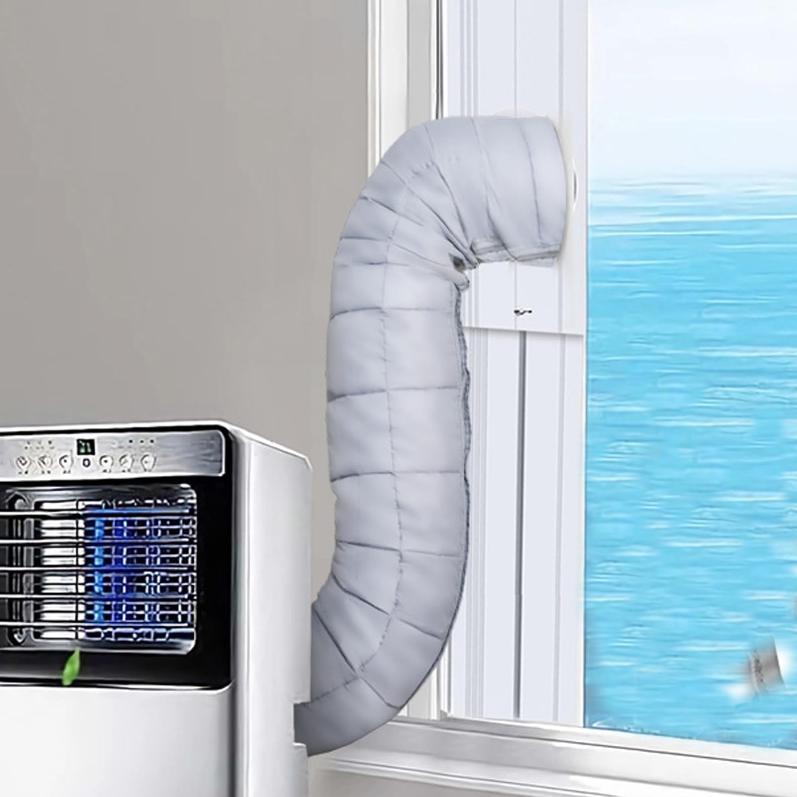 150 x 55 cm - Tuyau d'évacuation d'air - Accessoire pour climatisation portable - Housse de protection pour climatisation - Housse de protection pour climatisation et 5,9" (Style de fermeture éclair)