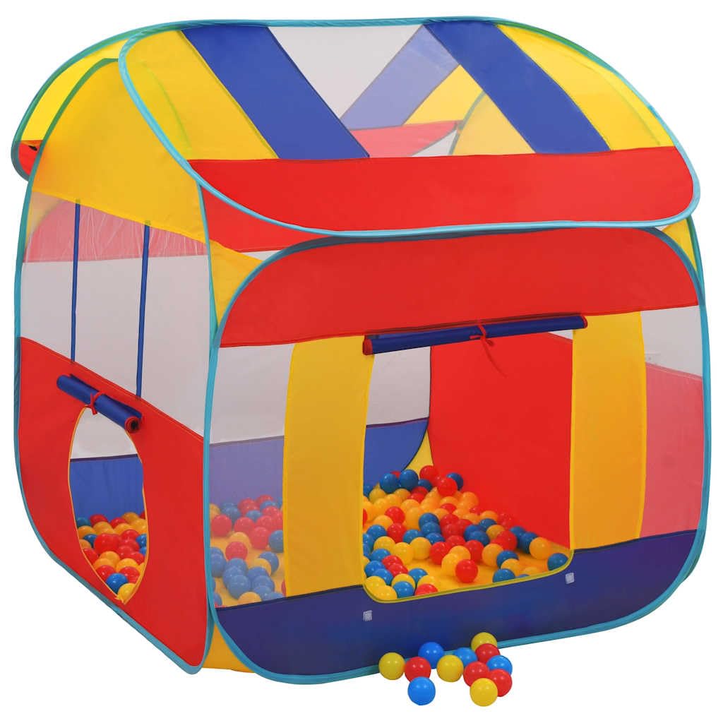 Spielzelt mit 550 Bällen, Polyester und Stahl, 123x120x126 cm, faltbar für drinnen und draußen, kindersicheres Bällebad als Spielhaus, Tunnel, Krabbeltunnel, Tipi für Baby, Kleinkind