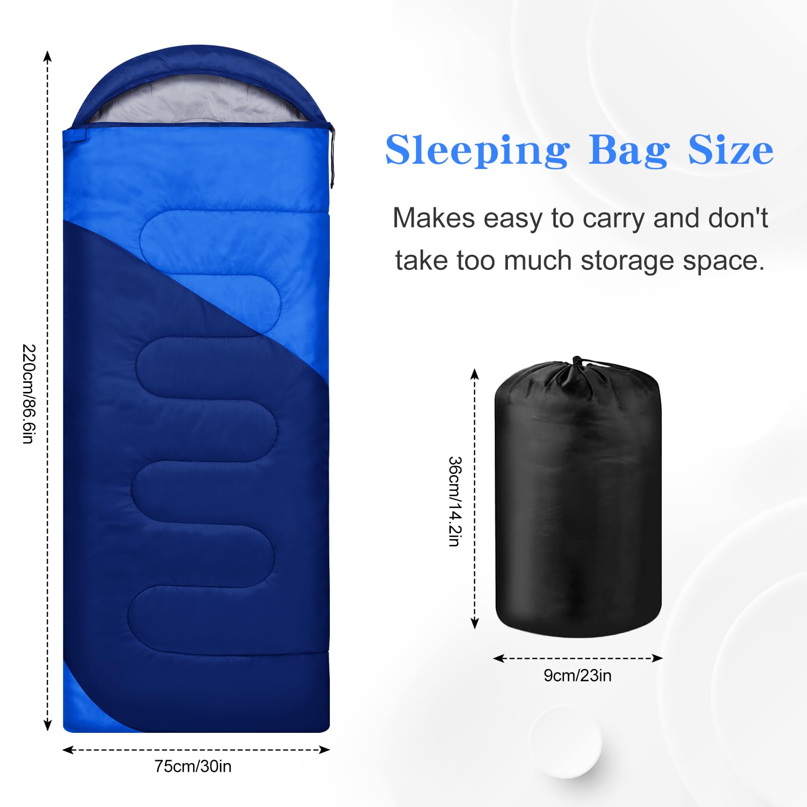 Yarmiene Sacco a Pelo-Sacco a Pelo 4 Stagioni-Adulti e Bambini, Sacco a pelo Compatto Ultraleggero per Campeggio ed Escursionismo,Sacco a Pelo da Campeggio Rettangolare Portatile