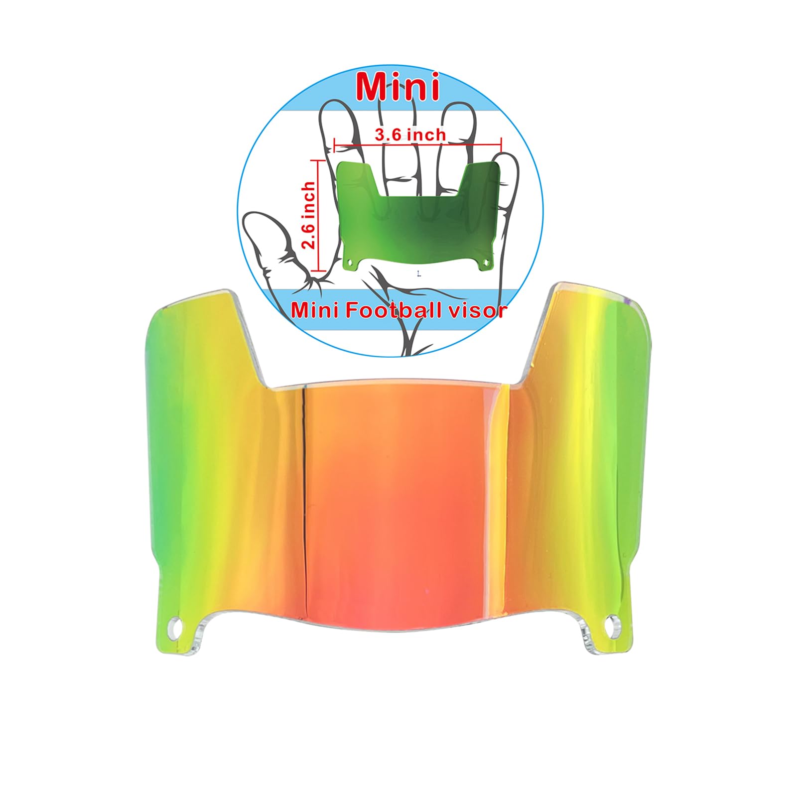 Mini Football Helmet Visor Clear with Clips Universal Fit for Collectors and Display