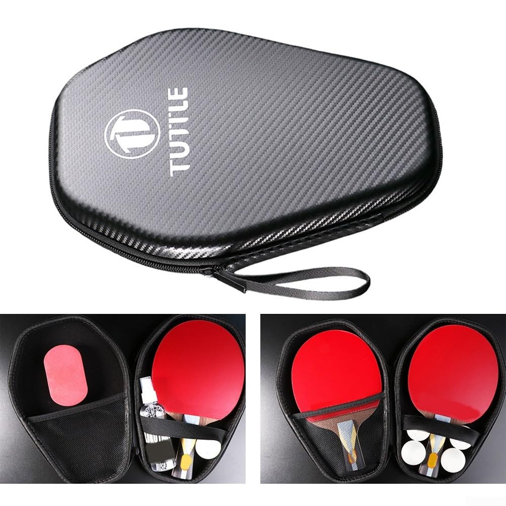 Estuche para raqueta de tenis de mesa, bolsa de paleta de pong, cubierta rígida de EVA, caja de almacenamiento de doble bate, soporte portátil para raquetas, funda deportiva a prueba de